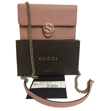 gucci pink wallet chain|gucci chain wallet women.